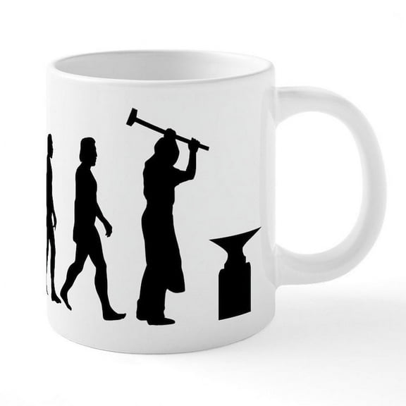 CafePress - Evolution Of A Blacksmith - 20 Oz White Ceramic Mega Mug