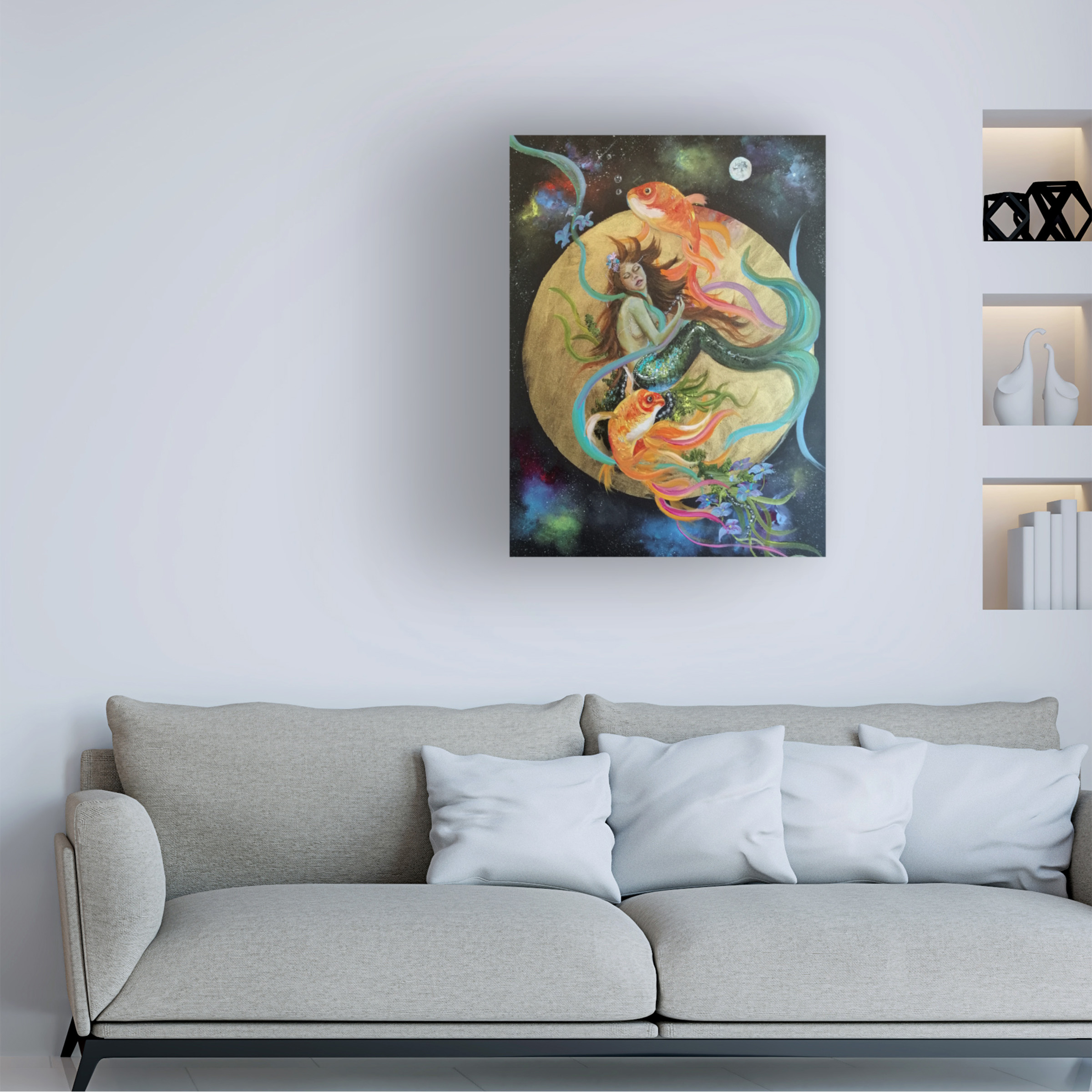 Canvas Wall Art - Sue Clyne 'Pisces' Wall Art for Living Room, Bedroom, or Office DÃ©cor by Trademark Fine Art - 14 x 19 Inches