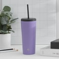 thumbnail image 4 of JoyJolt Vacuum Insulated Tumbler with Flip Lid and Straw - 20 oz - Purple, 4 of 8
