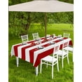 thumbnail image 3 of Outdoor Tablecloth with Umbrella Hole and Zipper Classical Stripe Rectangle Tablecloths 60x102 Waterproof Outside Table Cloths Red Patio Table Cloth Cover for Outdoor Tables Picnic Garden Party, 3 of 6
