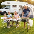 thumbnail image 7 of HaiCube 5FT Folding Grill Table, Portable Outdoor Camping Prep Station with Metal Mesh Top, Utility Hooks & Storage Rack, Heavy Duty Cooking Table for BBQ, Tailgating, Picnic, Patio, 7 of 7