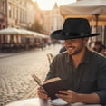 thumbnail image 7 of Hsqqdc Elegant Fedora Trilby Hat, Nonwoven Jazz Cap Classic Gentleman Panama Hat, 7 of 7
