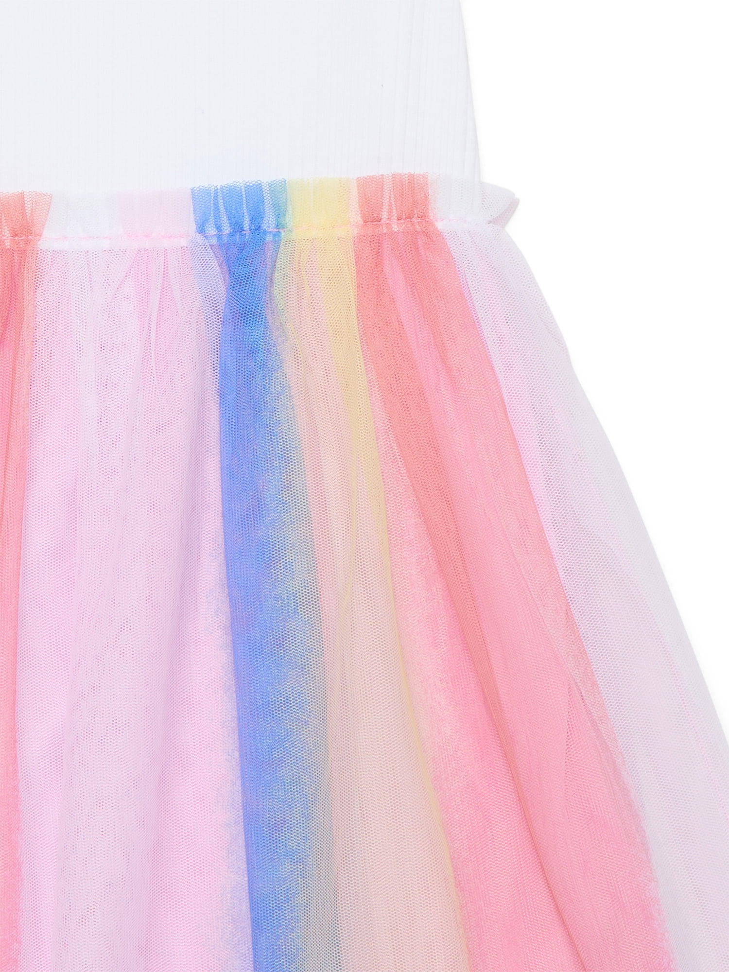 Wonder Nation Girls Tutu Dress with Short Sleeves, Sizes 4-18 & Plus