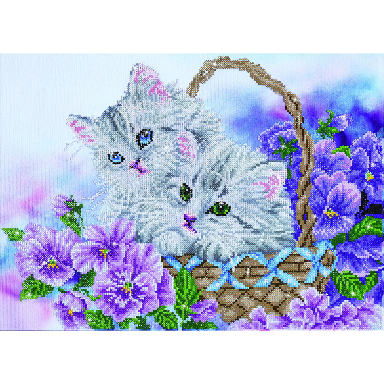 Diamond Dotz Kitty Basket Diamond Painting Kits for Adults - Diamond Art Kits a Relaxing Creative Craft Kit with Dotz Gems 15x20.5