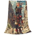 thumbnail image 2 of Fuzoiu Tribal Futuristic Warrior Print Ultra-Soft Micro Fleece Blanket,All Seasons Flannel Throw, Lightweight Blanket for Bed, Sofa, Couch, Movie Night, Camping, and Travel-80"x60", 2 of 7
