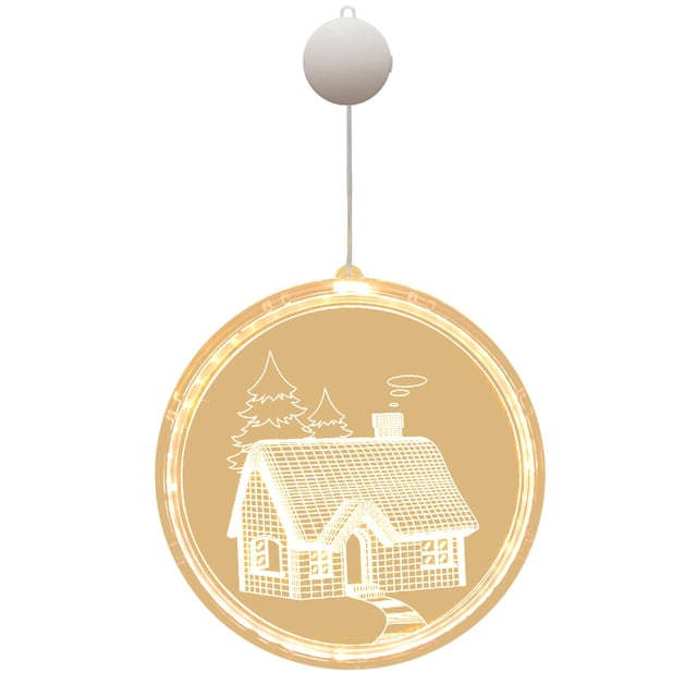 Inteprter Lámpara colgante 3D, decoración navideña para el hogar, lámpara LED de cadena, diseño único de vacaciones, ventana, luz de Navidad para Iluminación navideña HOGAR Inteprter HA001724-09B