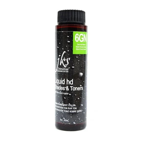 Jks International Liquid HD Shades & Toners 6GN Dark Ash Blonde Demi-Permanent Color 2 Ounce 60 Milliliters