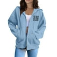 thumbnail image 6 of WENWU Women's Hoodies Sweatshirts Long Sleeve Women Hoodies Pullover Baggy Hoodies Sky Blue Sweater Fall Essentials Women’S Clothes, 6 of 7