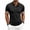 Black, variant on Men Solid Half Button Collar Short Sleeve Daily Loose Casual Tops
