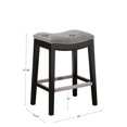 thumbnail image 3 of INCLAKE Saddle Backless Stools Kitchen Island Stools Counter Height Dining Chairs with Padded Seat, Nailhead Trim and Birch Legs for Living Room Dining Room Kitchen, Gray, 3 of 7