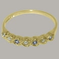 thumbnail image 6 of LBG British Made 14k Yellow Gold Cultured Pearl & Tanzanite Womens Eternity Ring - 33 size options - Size 5, 6 of 9