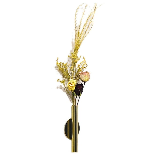 Wall Flower Tube Creative Self Adhesive Wall Mounted Wall Metal Vase for Home