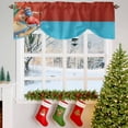 thumbnail image 3 of Santa Claus Tie Up Valances Curtain, Funny Christmas Santa Playing on Summer Beach Red Adjustable Rod Pocket Short Window Treatment Tie Up Curtains Valances for Kitchen Living Room Bathroom 42x18 In, 3 of 9