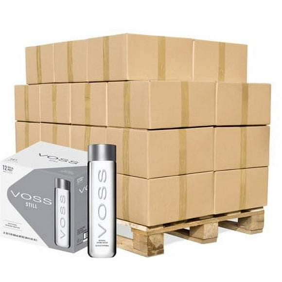 VOSS Still Artesian Water, Premium Naturally Pure Still Water in Iconic Glass Bottles, 800ml (27.1 oz), 12/Case (Full Pallet of 64 Cases)