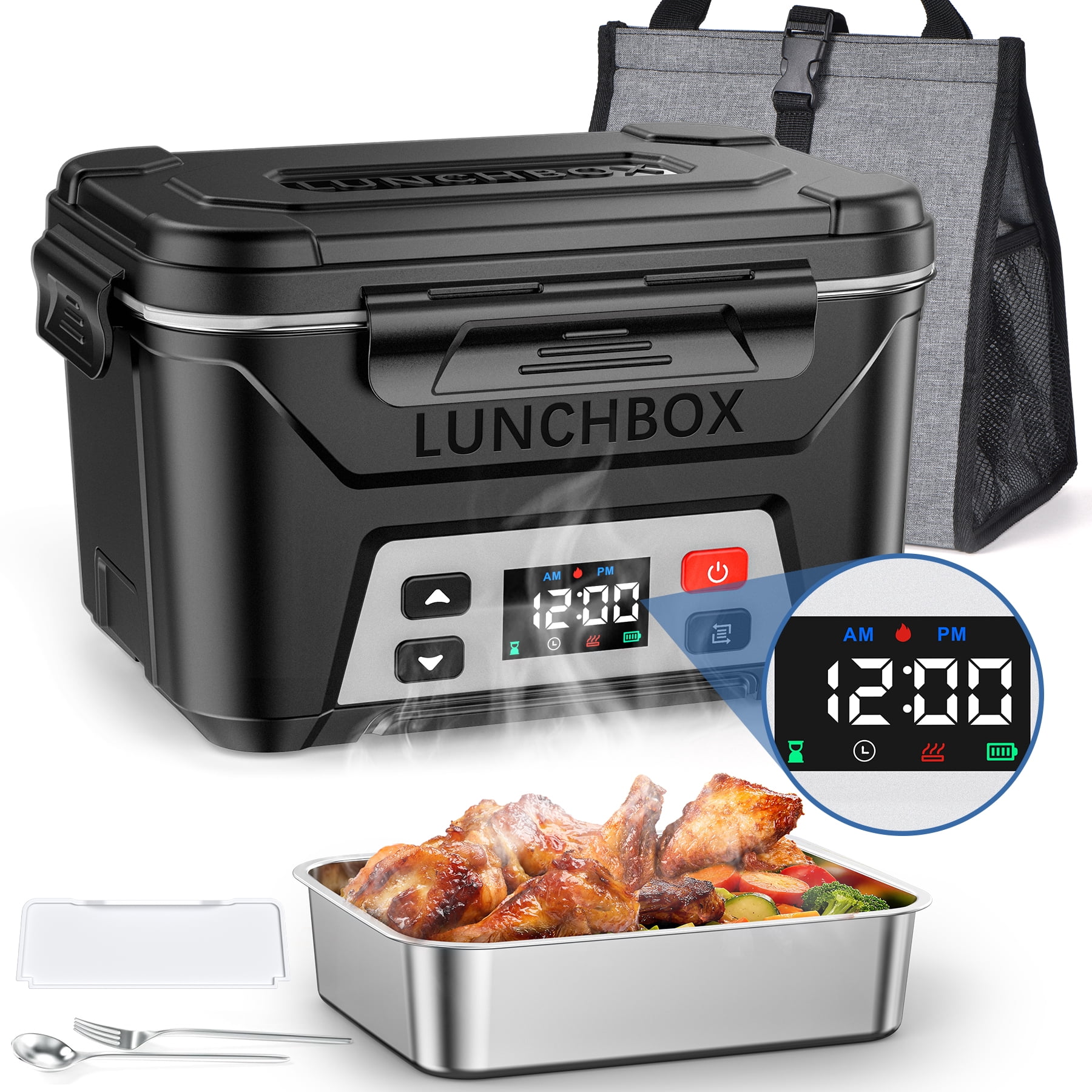 Hot Bento, Food Reusable Chargeable Heated Lunchbox, HB-22, Hot