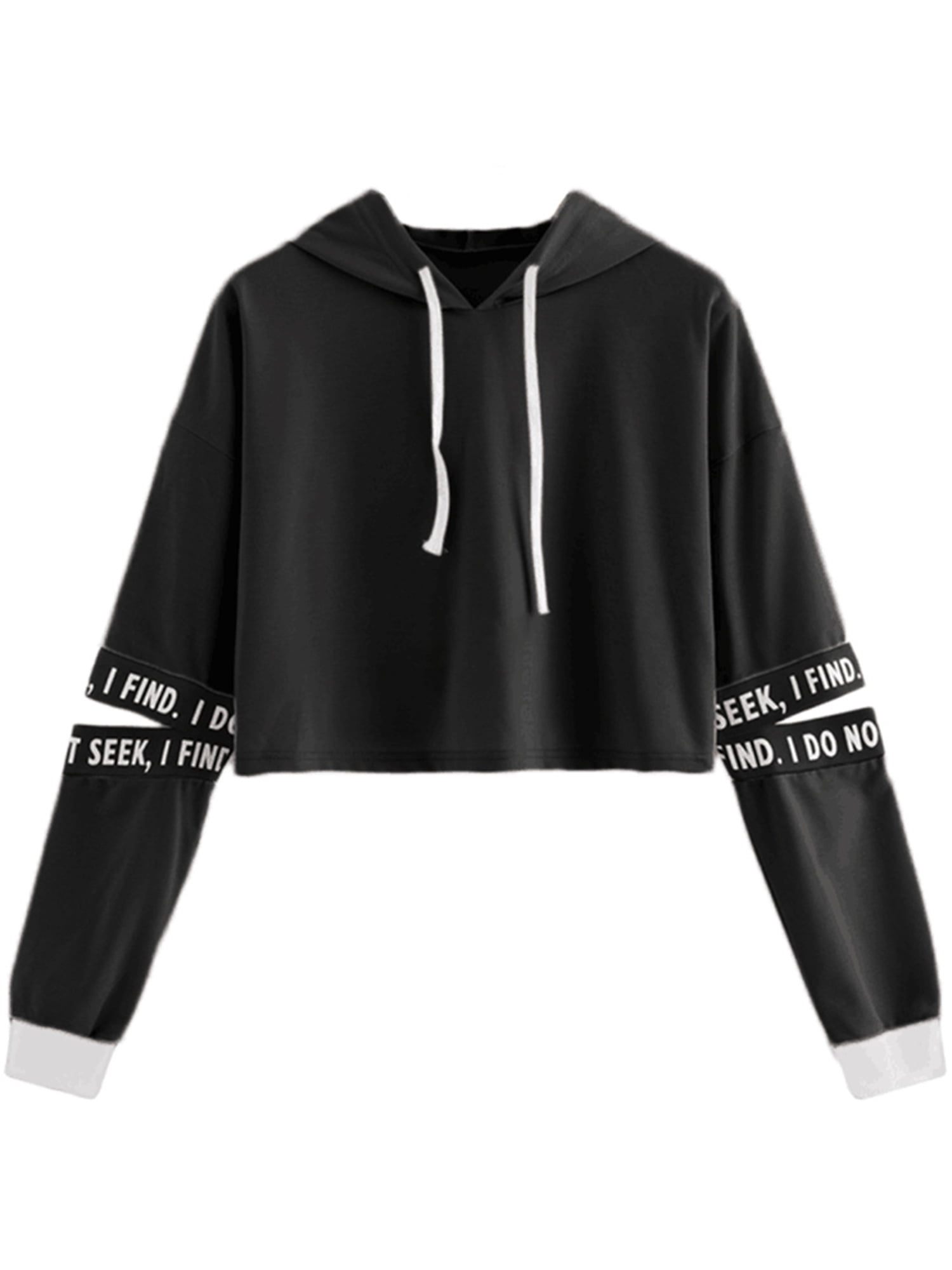 Psk Collective Women S Juniors Lace Up Cropped Sweatshirt Walmart Com