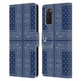 thumbnail image 1 of Head Case Designs Classic Paisley Bandana Cross Blue Leather Book Wallet Case Cover Compatible with Samsung Galaxy S20 / S20 5G, 1 of 6