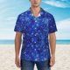 thumbnail image 2 of Balery Blurred Star Snow Christmas Camisas hawaianas de manga corta para hombre, camisas playeras de corte holgado, camisas de vacaciones con botones,Large, 2 of 7