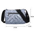 thumbnail image 2 of Bolsa de hilo de nailon para mujer moda coreana de invierno con asa superior de Color puro JShteea Para Estrenar, 2 of 8