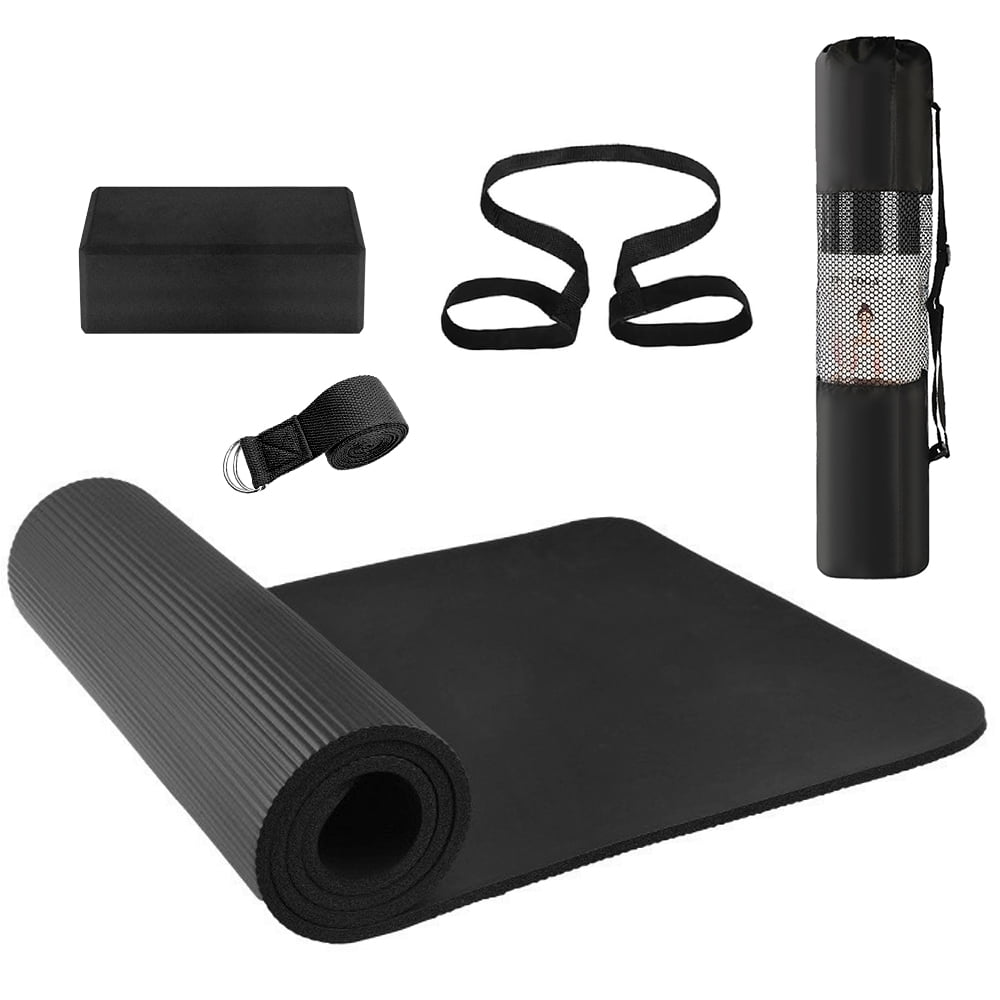 3PCS Yoga Equipment Set Yoga Mat Yoga Blocks Stretching Strap Yoga Beginner O9R8 