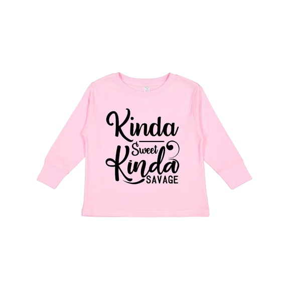 Inktastic Kinda Sweet, Kinda Savage Boys or Girls Long Sleeve Toddler T-Shirt