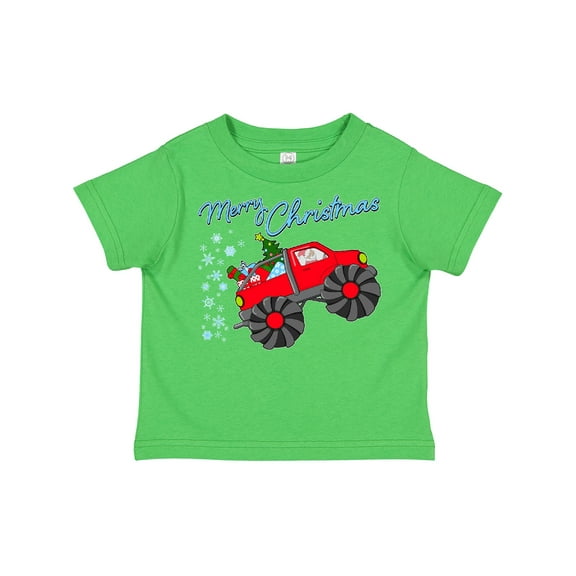 Inktastic Merry Christmas Santa Drives a Monster Truck Boys or Girls Toddler T-Shirt