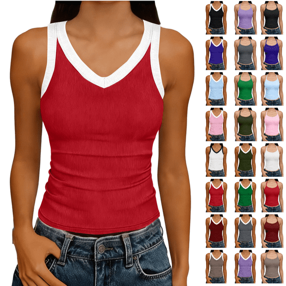Utoimkio Women’s Casual Sleeveless Tank Tops Summer Slim Fit Camisole Loungewear for Daily Wear Size S-XXL
