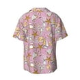 thumbnail image 2 of Xecao offers the Seafood for Men's Casual Short-sleeved Shirt, a button-up collared shirt with a pocket, perfect for beach vacations and yacht travel in the Large size., 2 of 7