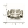 thumbnail image 6 of Chisel Titanium Satin Center 8mm Roman Numerals Flat Band, 6 of 7