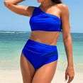 thumbnail image 2 of MSJUHEG 2 Piece Bathing Suits for Women,Tie Bikini,Ruched Two Piece Swimsuit,Plus Size Swimsuit for Women,Knot Front,Thong String 2 Piece Bikini Set,Ruffle Bikini Blue 2 2XL, 2 of 8