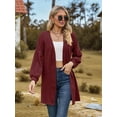 thumbnail image 5 of Women'S Crochet Open Cardigan Long Sleeve Cover Up Summer Wine Red XXL, 5 of 7