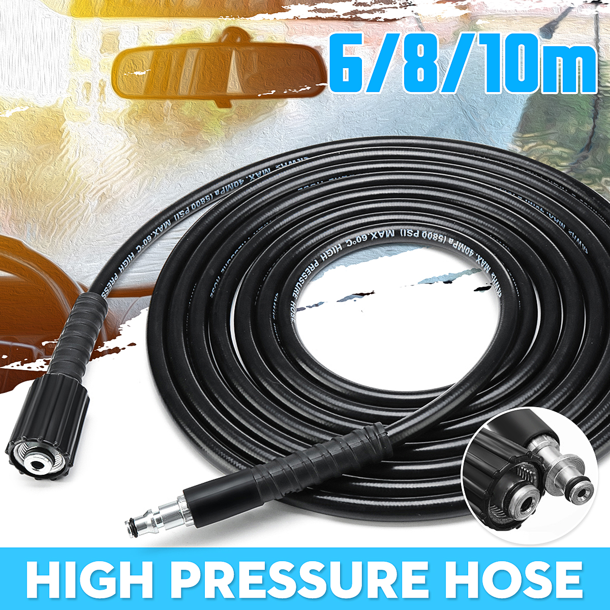 6//8//10m High Pressure Washer Water Cleaning Hose For Karcher  K3 K5 K4
