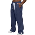 thumbnail image 6 of Sweatpants for Men Fashion Casual Solid Color Loose Winter Drawstring Pockets Pants Sweatpant Winter Office Casual Daily Outfit, 6 of 7