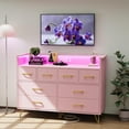 thumbnail image 7 of Accreate 8-Drawer Dresser with LED Light & Charging Station, Pink, 7 of 7