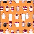 thumbnail image 2 of Metal Light Switch Wall Plate Outlet Cover (Coffee Mocha Espresso Tea Pot Kettle Maker Festive Cup Orange Pattern - Double Toggle), 2 of 2