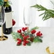 thumbnail image 4 of Xihbxyly Corona Navideña con Candelabro, Decoración Festiva de Hojas de Arce, Base de Plástico Rojo, Ideal para Exhibir Botellas de Vino En La Mesa, Adorno para Puerta de Entrada o Chimenea, 22,86 X, 4 of 6