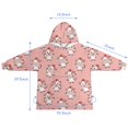 thumbnail image 7 of Pink Cow Heart Pattern Blanket Hoodies for Kids 6-13YR Oversize Wearable Blanket Hoodies for Boys Girls Teens, 7 of 7