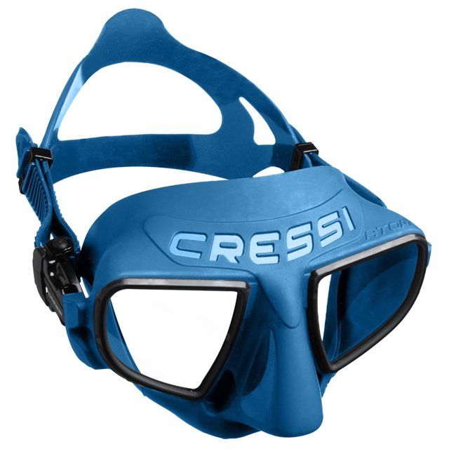 Visor Máscara Adulto CRESSI Atom Azul Nery Dos Lentes Transparentes Bajo Volumen