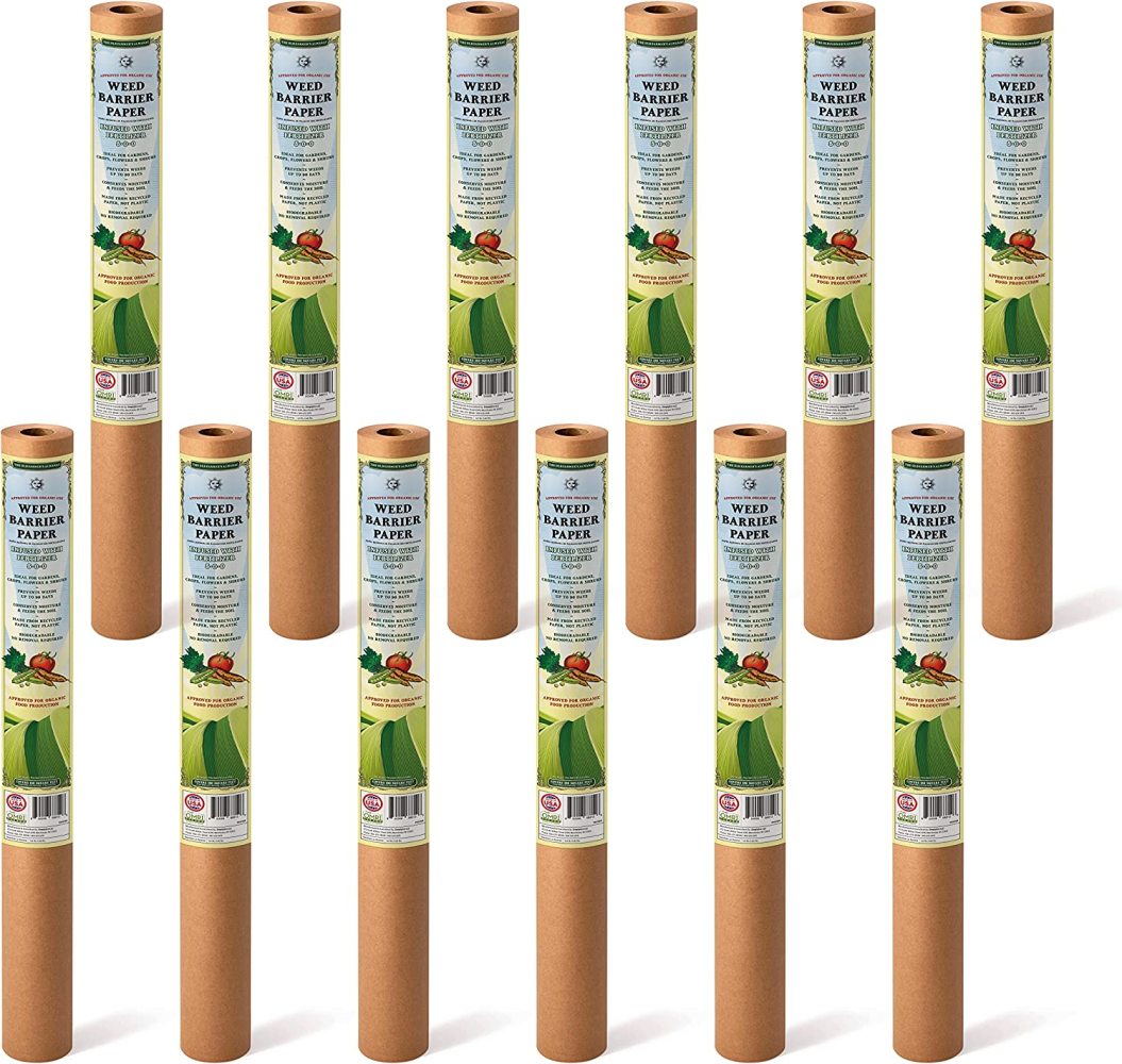 Codllyne Organic Weed Barrier Paper with Fertilizer (12 Rolls Covers