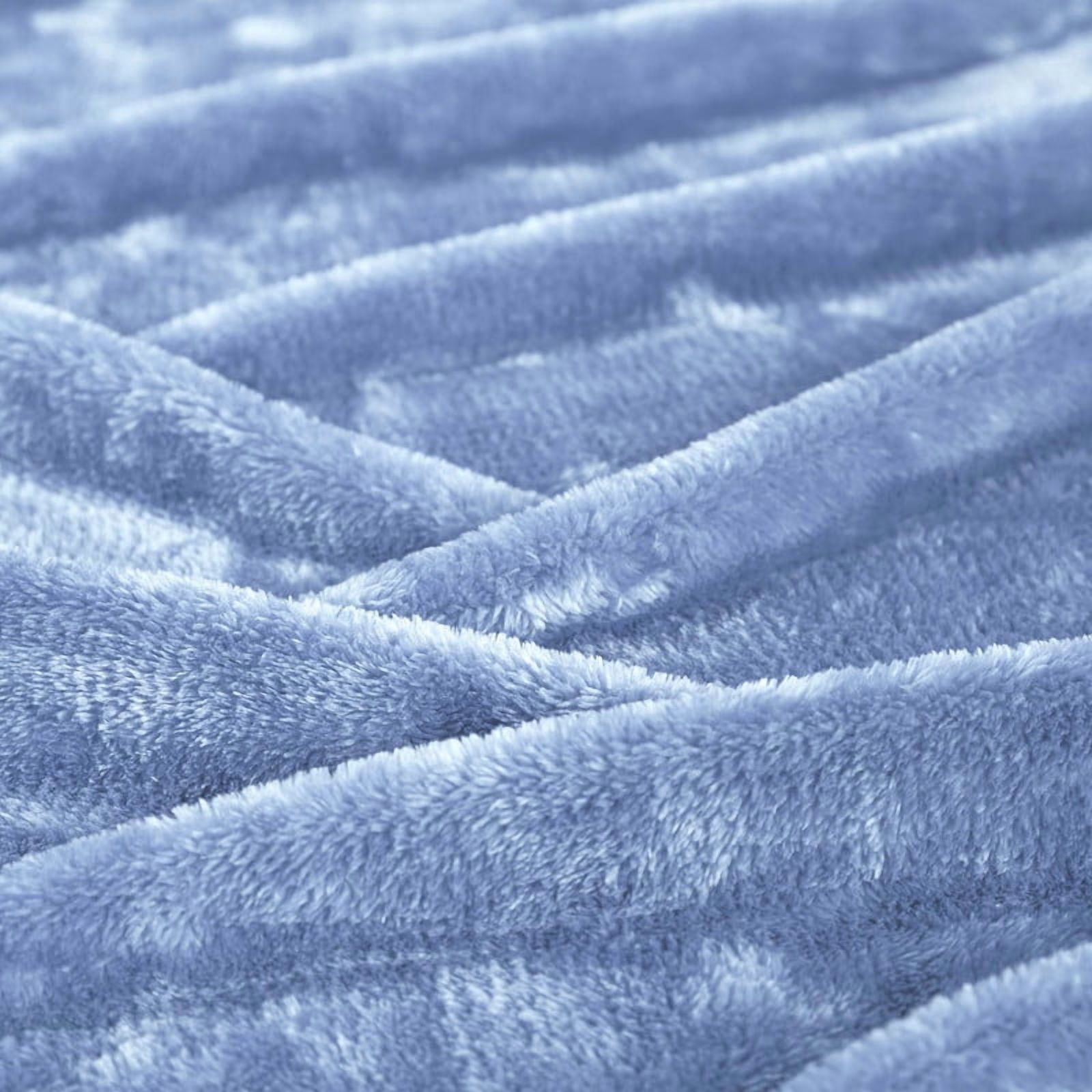 Superior Super Soft Plush Fleece Blanket 50" x 70", Bed & Couch Blankets, Throw XL, Blue