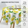 thumbnail image 6 of Floral Yellow Lemon Tablecloth Round 60 Inch Summer Tablecloth Waterproof Wrinkle Free Lemonade Tablecloth Kitchen Circle Table Cloth Cover Mat for Party Dinning Tabletop Wedding Home Decor, 6 of 6