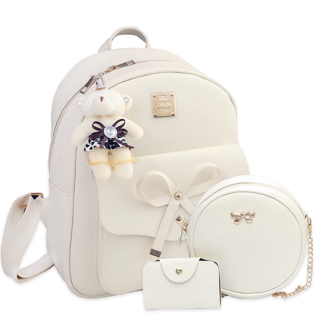 Mini mochila de cuero K.E.J. 3 piezas para mujeres y niñas