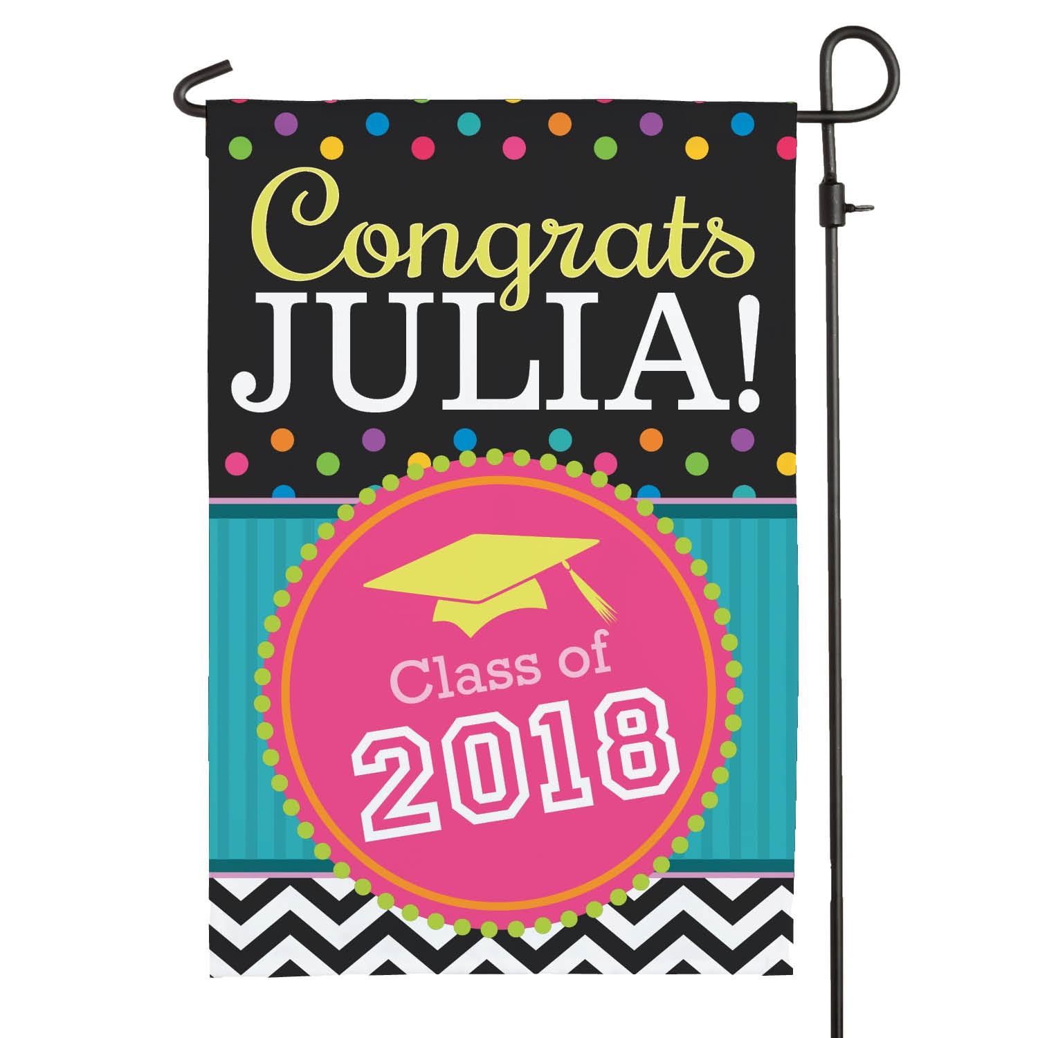 Personalized Congrats Grad! Garden Flag