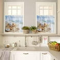 thumbnail image 3 of Christmas Coastal Kitchen Curtains and Valances Set, Rod Pocket Curtains Tier Farmhouse Window Curtains 24 Inch Length, Beach Ocean Starfish Conch Seashells 3 Piece Kitchen Curtains Set, 3 of 6
