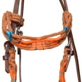 thumbnail image 4 of HILASON Western Wool Breast Collar Headstall Tack Set with Leather Tugs Turquoise & Brown, 4 of 6