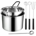 thumbnail image 1 of 5 PCS Double Boiler Melting Pot Set, Including 600 ML/0.6 QT and 1600 ML/1.7 QT Chocolate Melting Pots, Stainless Steel Pots, Spoon and Fork Tools for Melting Chocolate Candy Wax, 1 of 5