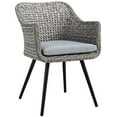 thumbnail image 1 of Modway Endeavor 19" Rattan & Fabric Outdoor Patio Dining Arm Chair in Gray, 1 of 6
