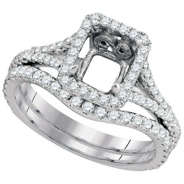 AA Jewels Size 8 Solid 18k White Gold Round White