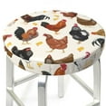 thumbnail image 3 of Haiem Roosters and Chickens Cushion Round Bar Chair Seat Cover Bar Chair Cushion Covers Elastic Washable Bar Chair Cover,Protects from Scratches and Stains-13 inch, 3 of 7