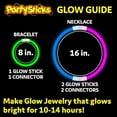 thumbnail image 3 of Suministros para fiestas Paquete de 50: palitos luminosos de 8 pulgadas que brillan en la oscuridad, adornos luminosos para fiestas, collares luminosos y pulseras luminosas para fiestas de n, 3 of 5